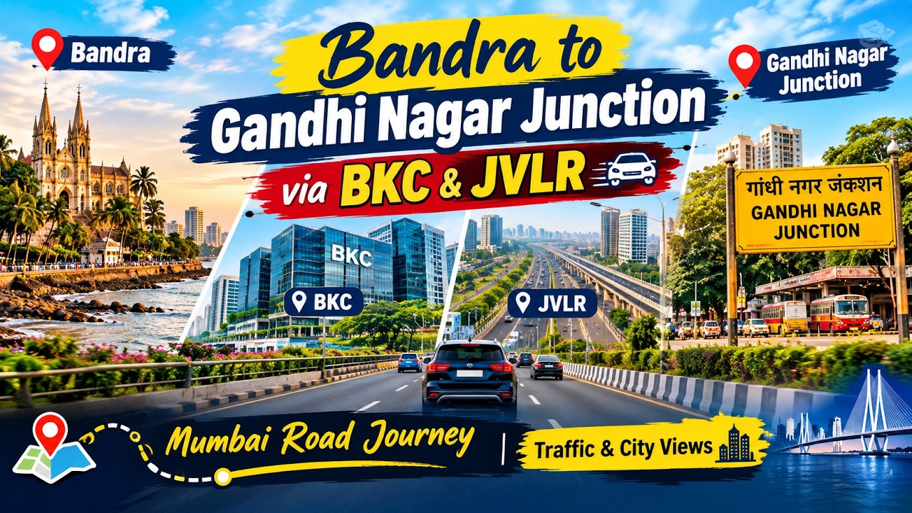 Bandra to Gandhi Nagar Junction via BKC & JVLR 🚗 | Mumbai Road Journey | Traffic & City Views