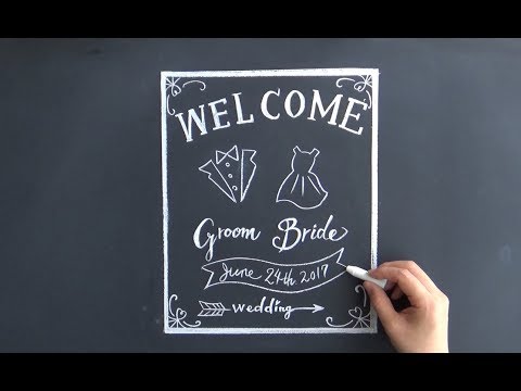 Chalkboard Art チョークアート 黒板のウェルカムボード 大人黒板chalkart Wedding Youtube