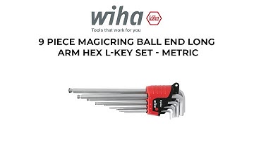 9 Piece MagicRing Ball End Long Arm Hex L Key Set - Metric Wiha Tools