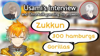 usami's interview and chronoir guessing his answers | Nijisanji eng subs