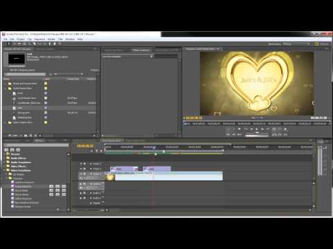 Wedding Video Intro Idea for Premiere Pro: Gold Hearts 3d Animation