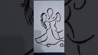 Ballroom Dancing Style Drawing For Couple/Dance Art #shorts #art #dance #drawing  #youtubeshorts