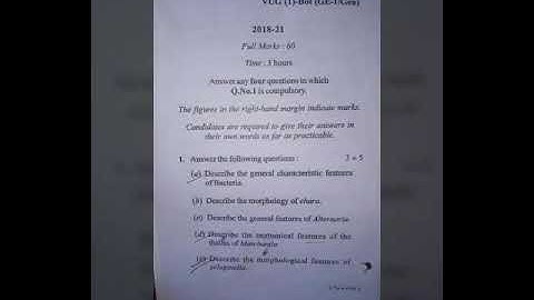 VBU/BBMKU SEMESTER 1 BOTANY UG (2018-21)