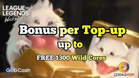 Get Bonus per Top-up | Free 1300 Wild Cores | Fast and Easy Tricks