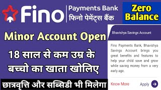 fino payment bank minor account opening | how to open minor bank account online | fino payment bank