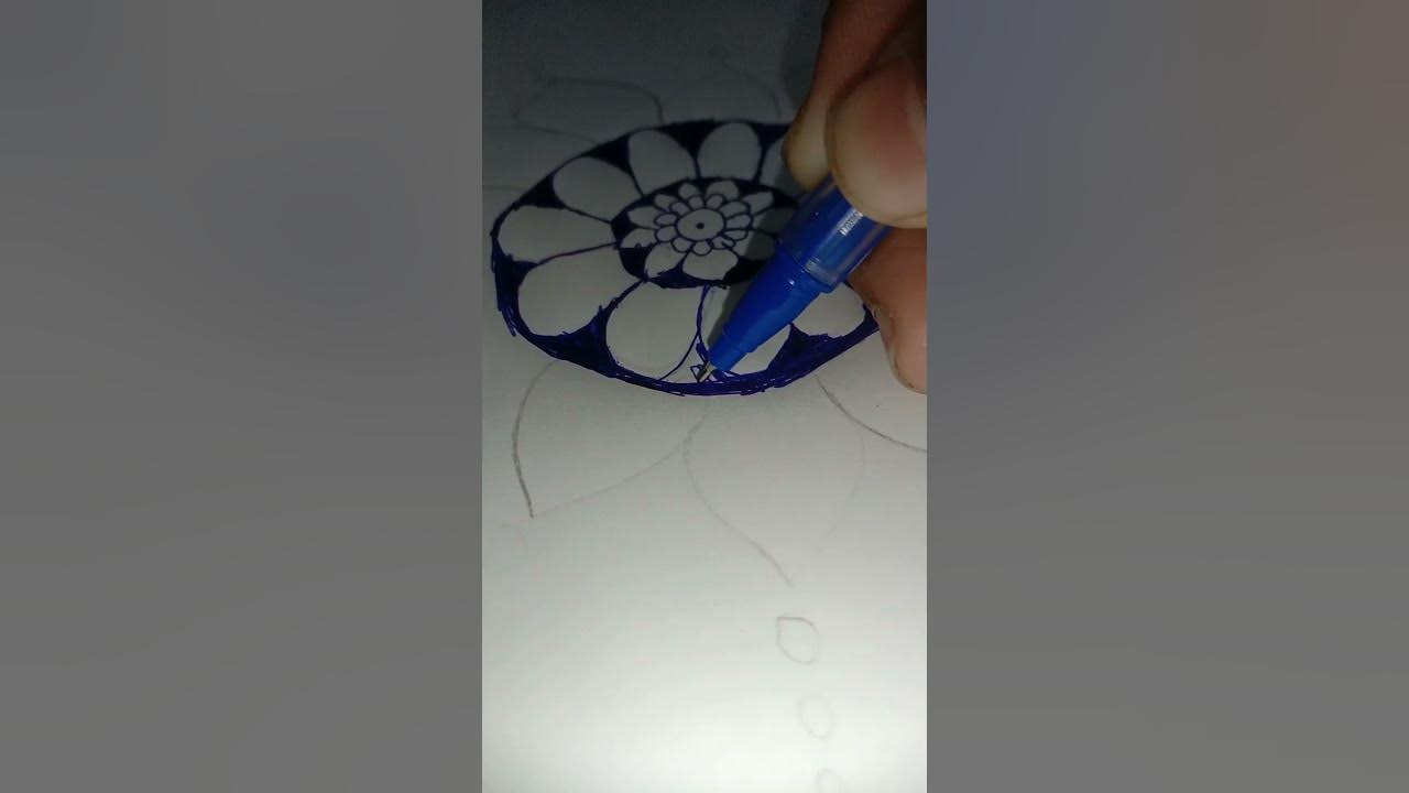 Madala art with blue dot pen art drawing critive madalaart