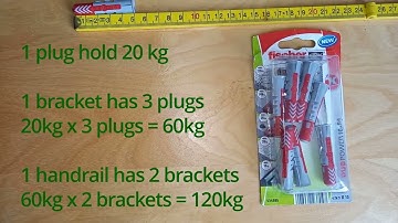 Secure the handrail in cellular concrete / aerated concrete wall with Fischer DUOPOWER 10x50 plugs