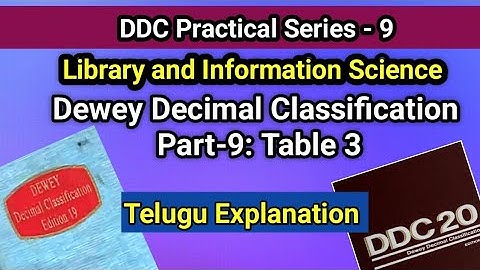 DDC Practice Part-9: Table 3 I Dewey Decimal Classification I Seshu Creations