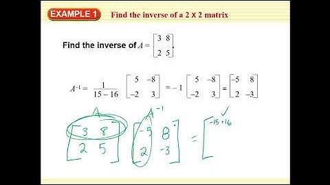 Algebra II, 3.8: Inverse Matrices and Solving Linear Systems