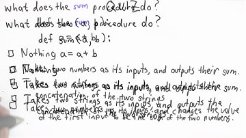 Sum Procedure - Intro to Computer Science