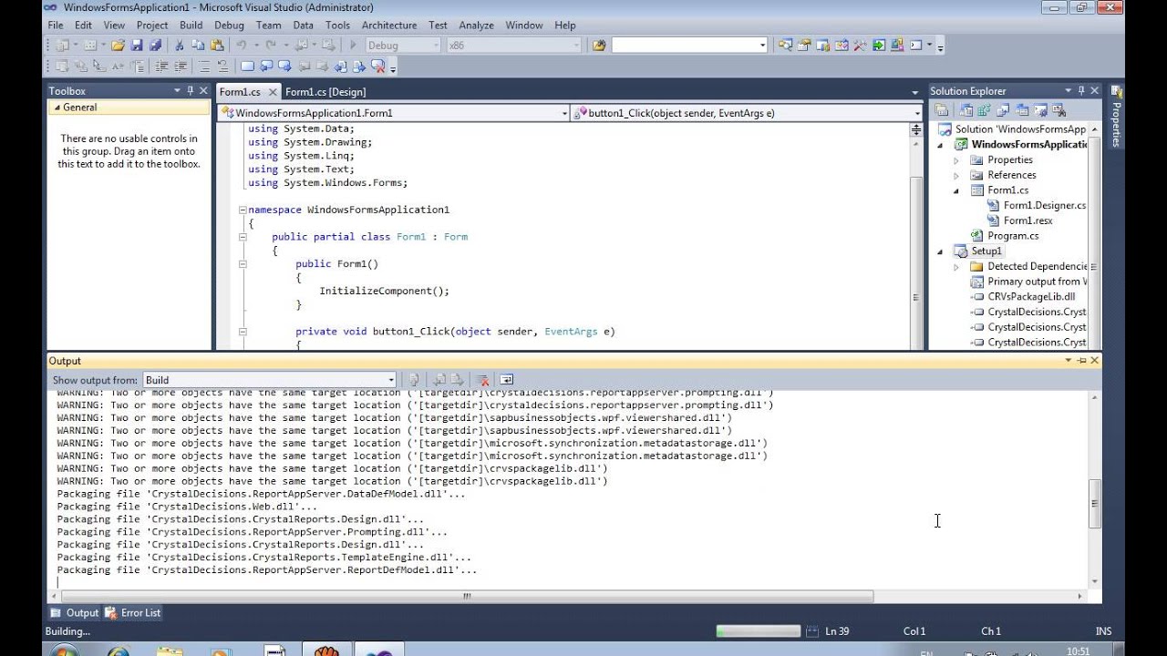 how to make exe file in visual studio 2008