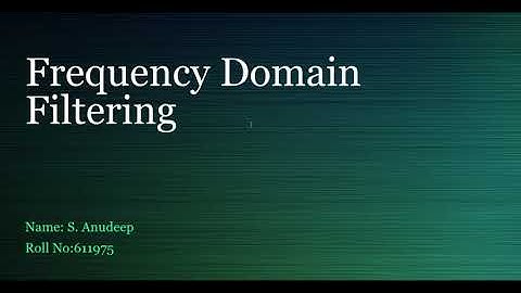 Frequency Domain Filtering of an image