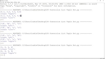 20 ENG Python 3   Conversion between Lists Tuples and Sets