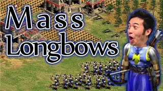 Mass Longbows in High Level AoE2 Game!