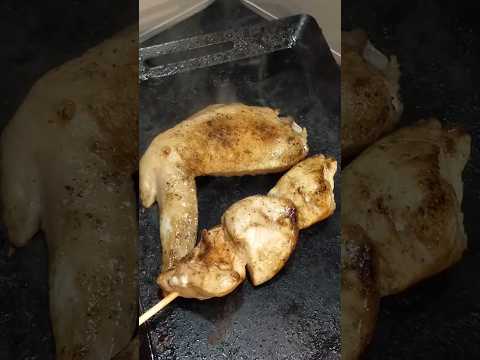 CanDo鉄板【むね肉 焼鳥】焼く♪♯焼鳥♯CanDo鉄板♯バーベキュー♯1人焼鳥