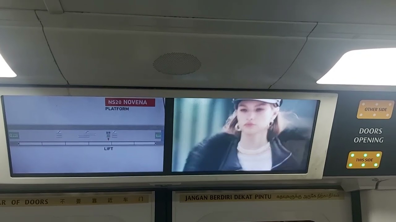 STARiS 2.0 screens on NSL Train (Kawasaki-CRRC Qingdao Sifang C151B) (with Doors Closing Part)