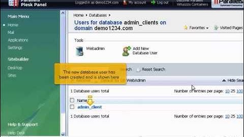 Cách Tạo Database Mysql PLESK 9