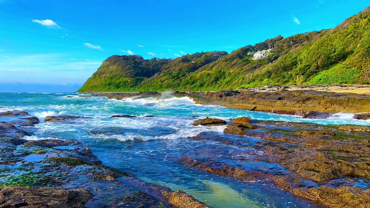 Dudley beach Newcastle rocks Timelapse