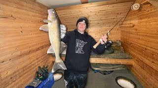 24 Hours Ice Camping on Red Lake! (Catch and Cook)