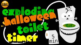 5 Minute Halloween Toilet Timer 🎃🚽 Spooky Slime Countdown & Explosion (4K)