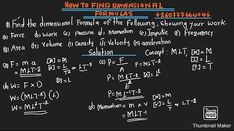How to Find Dimensional Formula [ Dimensional Analysis]