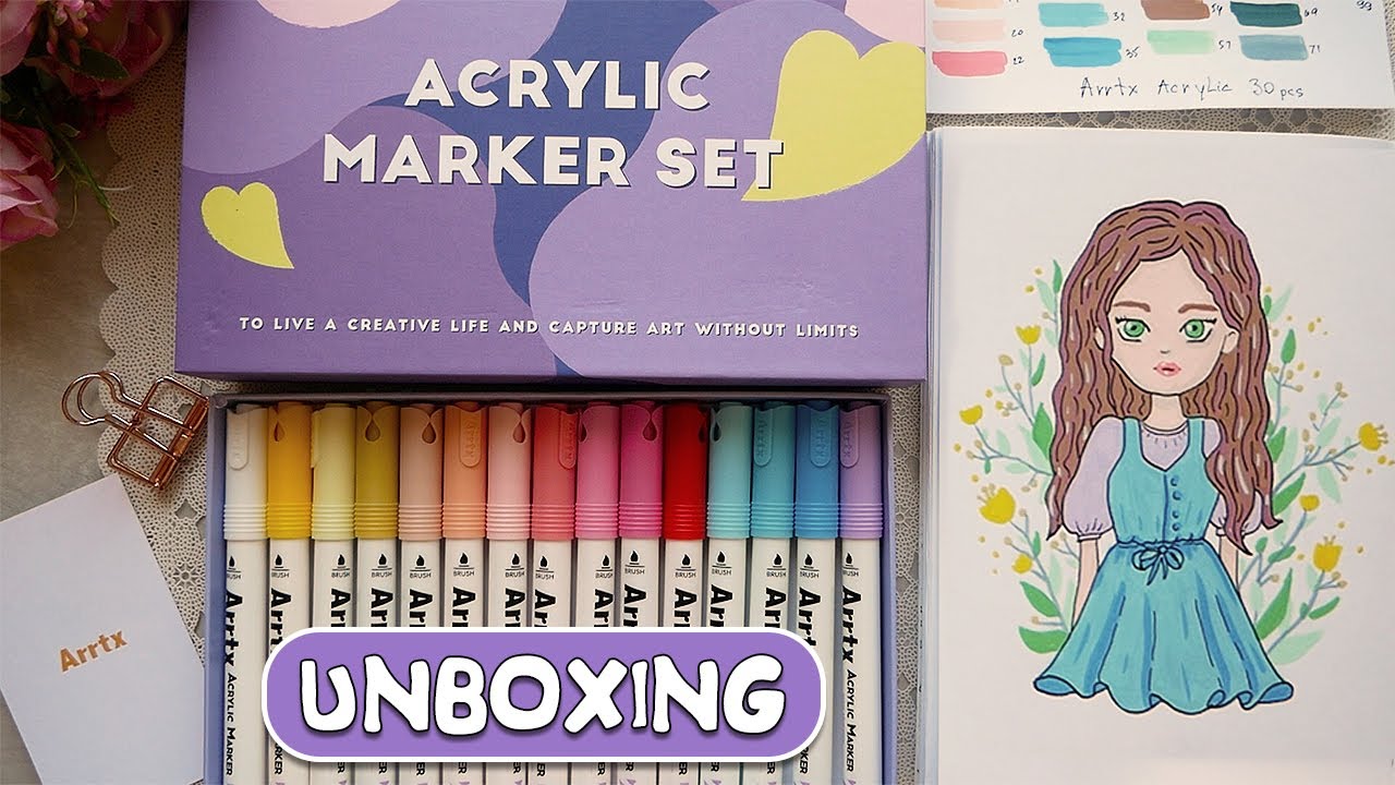 🎨Arrtx Acrylic Markers - Unboxing and Review - Acrylic Markers on  AliExpress