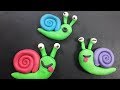 How to make snail clay modelling for kids, Making colourful animal shapes from clay