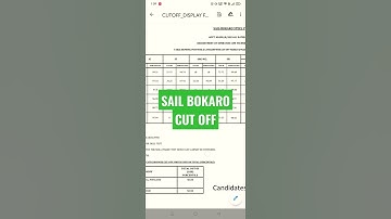 SAIL BOKARO CUT OFF -2021