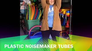 Plastic noisemaker tubes
