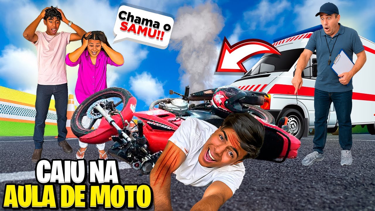 ESTEVÃO CAIU DE MOTO NO SEGUNDO DIA DE AULA!