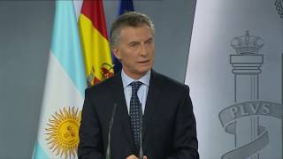 Declaración conjunta de los presidentes Mauricio Macri y Mariano Rajoy Brey