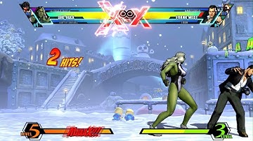 ULTIMATE MARVEL VS. CAPCOM 3 SHE Hulk can Side Switch off command Grab?!?