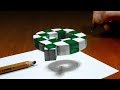 3D Trick Art on Paper, Floating chess, Letter Q
