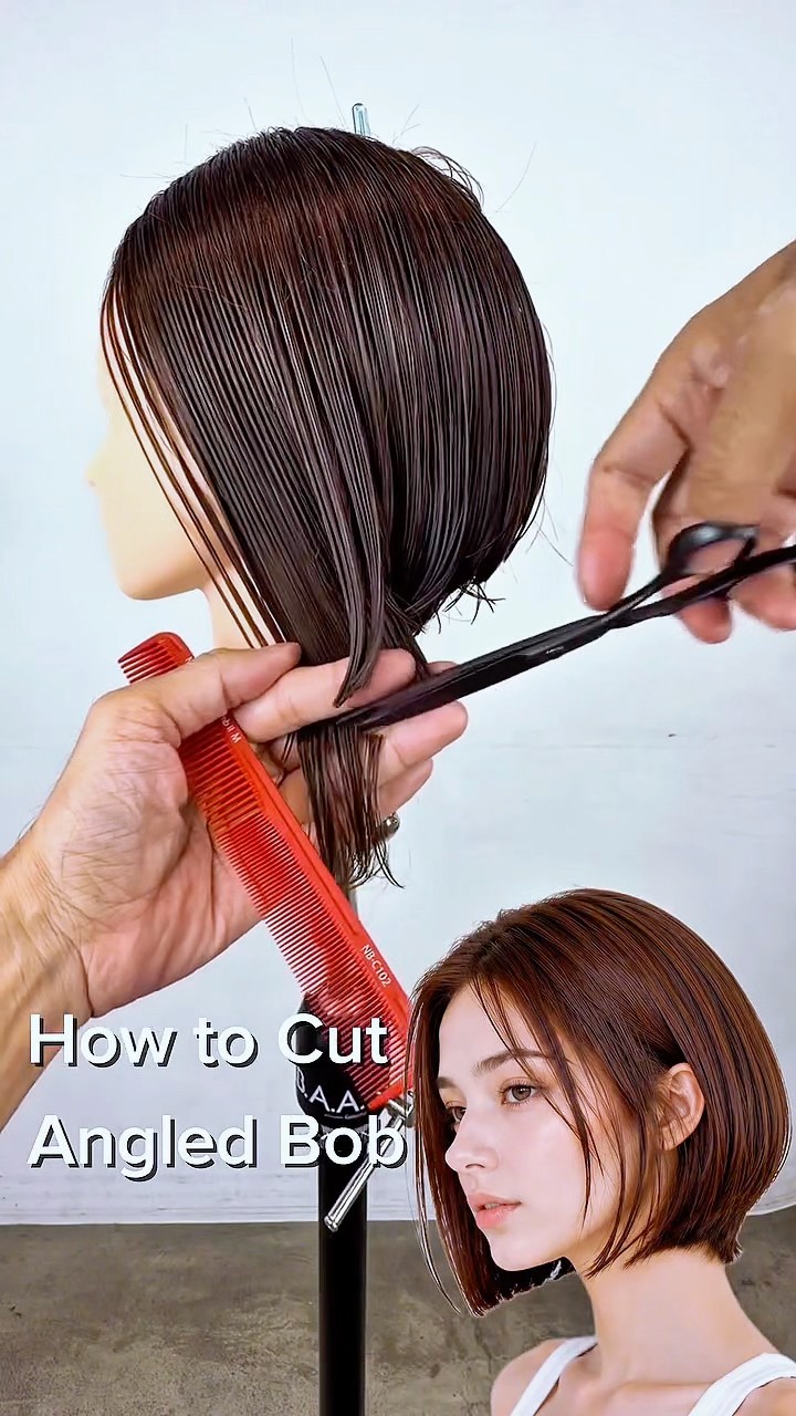 前下がりボブの切り方。 #haircuttutorial #hairstyle #bobclasic