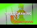 ROBIN HOOD Drawing Disney Cartoon Characters Speed Drawing 
