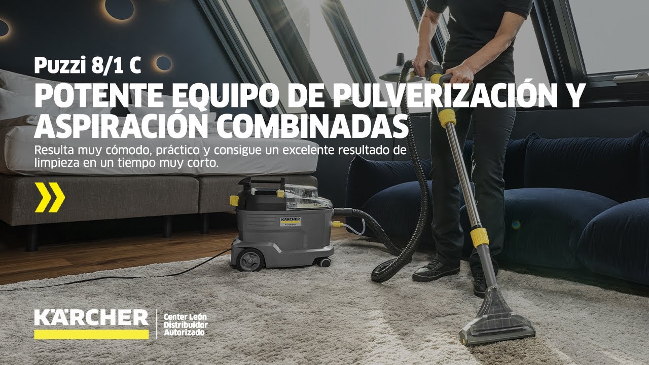 LAVA ASPIRADOR POFESIONAL TAPICERIA MOQUETA 1250 W, AGUA, HUMEDO KARCHER  PUZZI 8/1 C