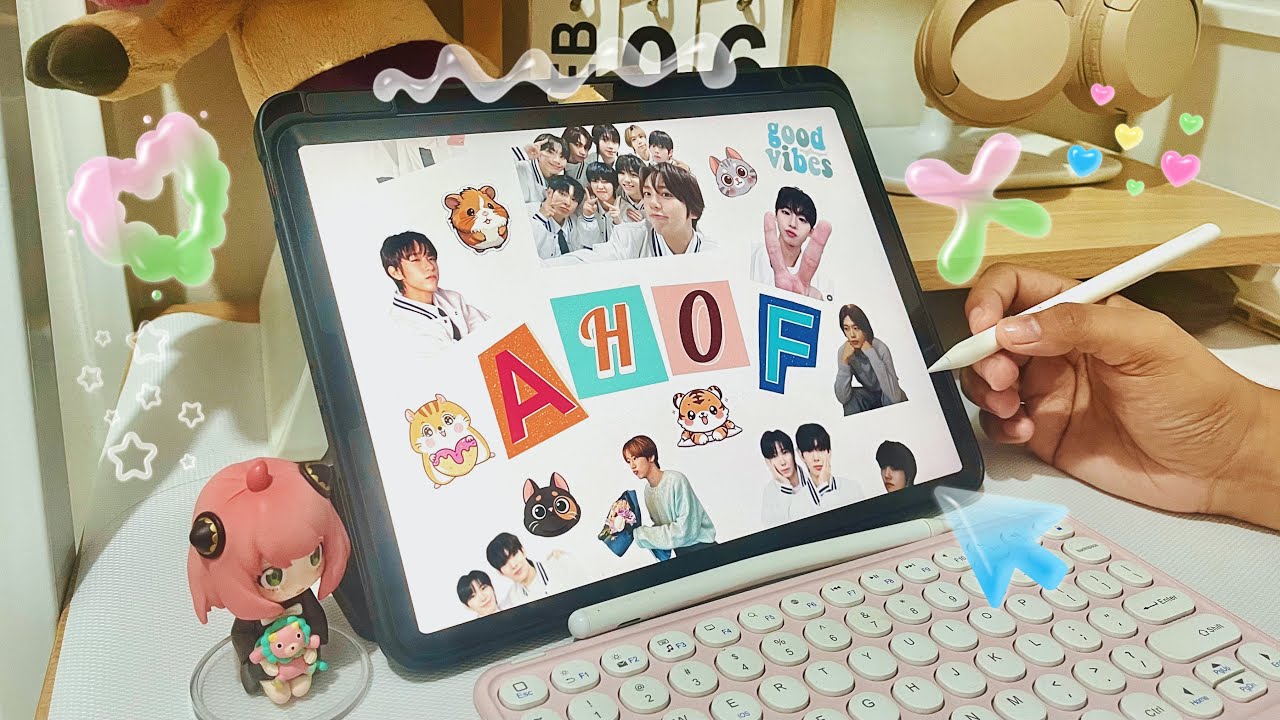 customizing my ipad case with AHOF stickers