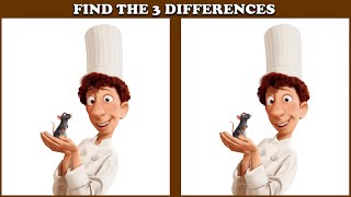 FIND THE 3 DIFFERENCES. Ratatouille, Pixar Animation, Walt Disney Pictures