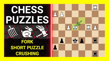 Chess Puzzles to Practice. Themes: Fork, Short puzzle, Crushing. Learn Chess