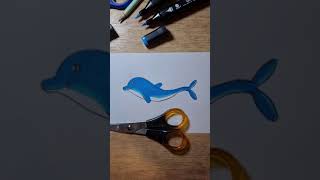 Draw A Dolphin With The Help Of Scissors