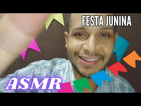 ASMR CASEIRO: ARRUMANDO VOCÊ PARA FESTA JUNINA (sons de boca, toque na tela) #asmr #asmrsound