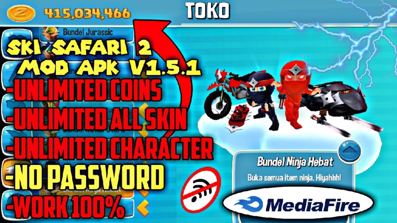 DOWNLOAD‼️ SKI SAFARI 2 MOD APK V1.5.1 unlimited coins,all skin😱