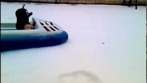 RC hovercraft on snow