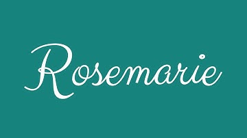 Learn how to Sign the Name Rosemarie Stylishly in Cursive Writing