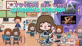 RUTINA DE UNA ESTUDIANTE COREANA🇰🇷📚|| KARAOKE🎤🍜|| #tocaboca #corea #estudiantes #aesthetic #rutina 🍙 screenshot 5