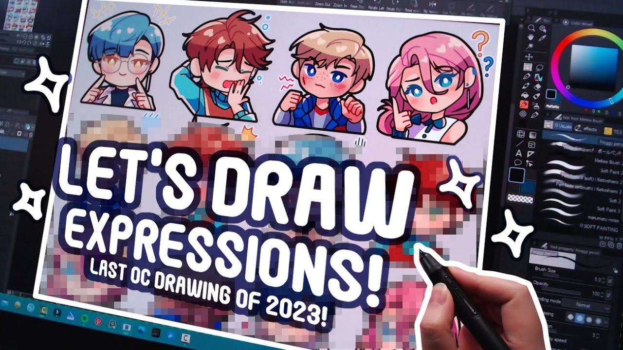 Drawing Random Expressions for my OCs! - YouTube