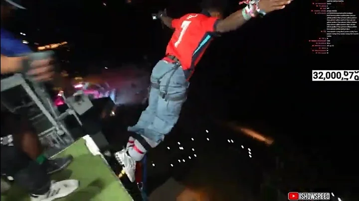 Ishowspeed does bungee jumping in 32 million sub🎉🎉🎉