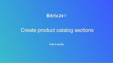 Create product catalog sections