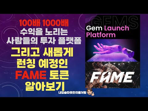 100배 1000배 수익을 노리는 사람들의 투자 플랫폼과 신규 런칭 FAME 토큰 10SET GEM 런치패드 FAME 토큰 