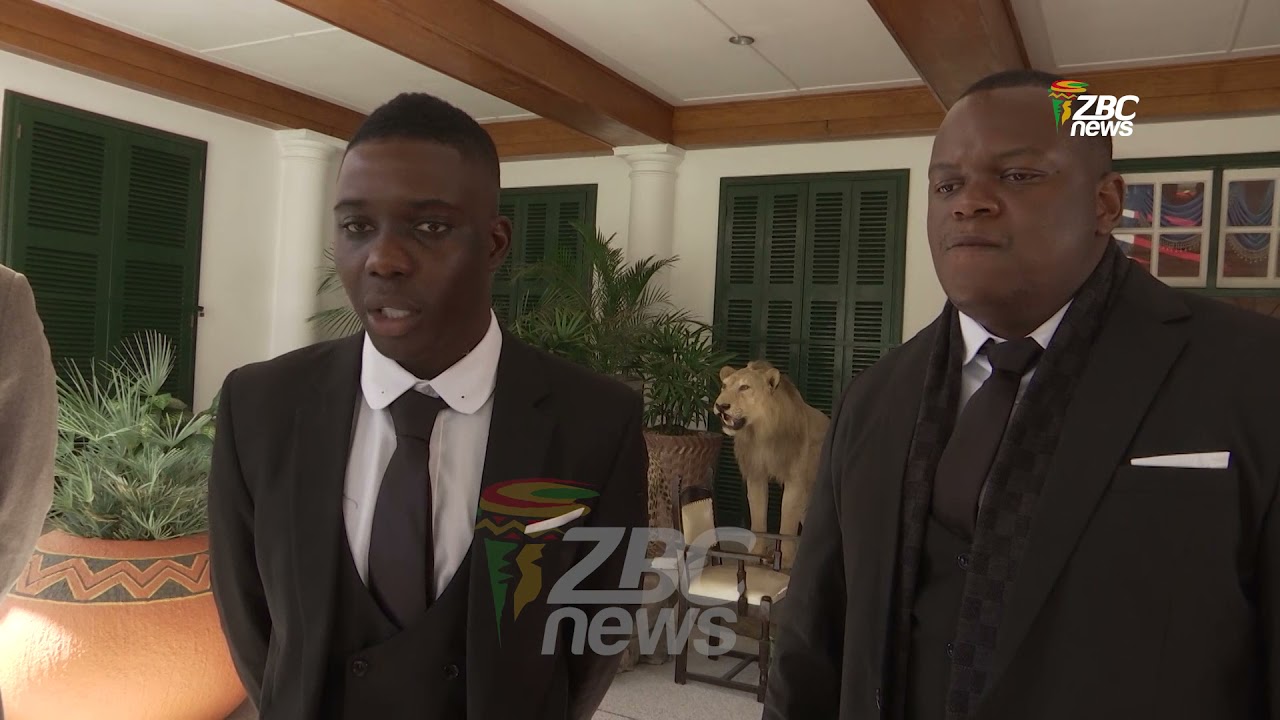 Marvelous Nakamba, Dexter Blackstock and Uebert Angel meet President Emmerson Mnangagwa